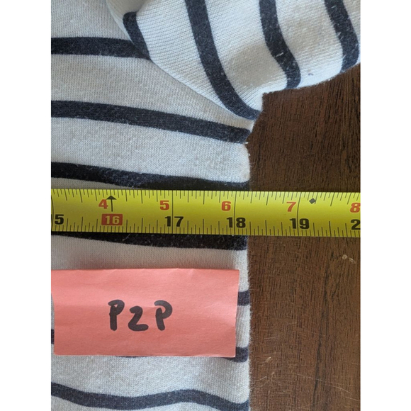 Heyton Cotton Blend 3/4 Sleeve Shift Dress Womens Sz Medium Striped Quiet Luxury - Picture 10 of 10